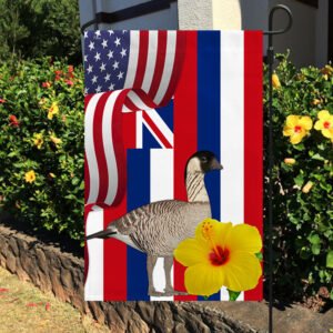 Hawaii State Hibicus Flower and Nene Flag MLN1141Fv40