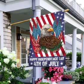 Patriotic Eagle Happy Independence Day 4th of July Flag MLN1373F