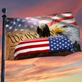 Patriotic Eagle, We The People, American Memorial Grommet Flag TPT861GF