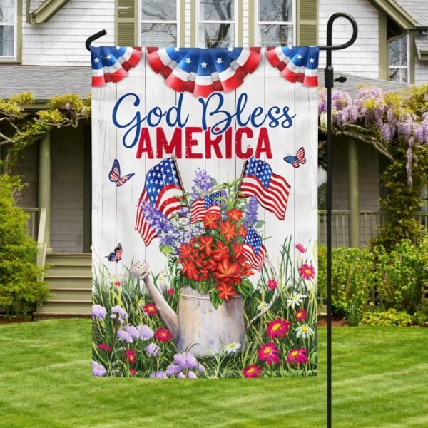 God Bless America 4th of July Patriotic Flag MLN1426F