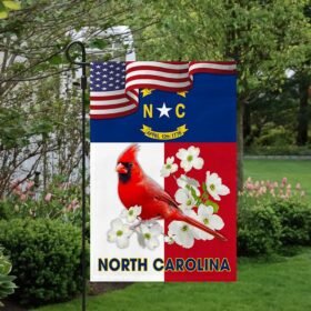 North Carolina State Dogwood Flower and Cardinal Flag MLN1306F