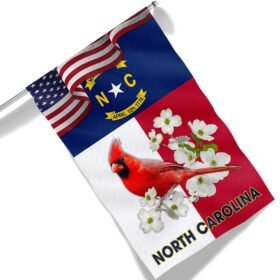 North Carolina State Dogwood Flower and Cardinal Flag MLN1306F