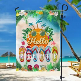 Hello Summer Flip-Flops Beach Flag TQN1364F