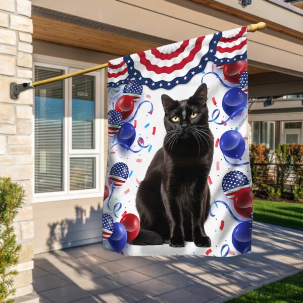 Patriotic Black Cat 4th Of July Independence Day TQN1298F