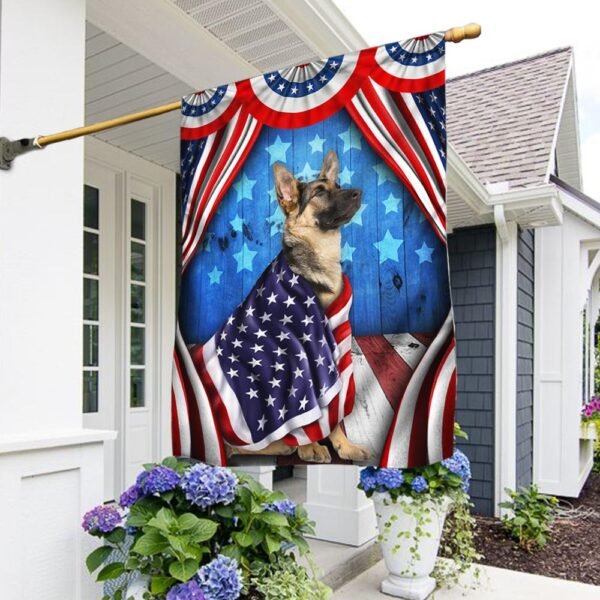 Happy 4th Of July. Patriotic Dog German Shepherd American Flag TPT898Fv2