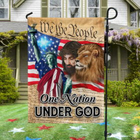 Lion Of Judah Jesus God Patriot One Nation Under God Flag MLN1447F