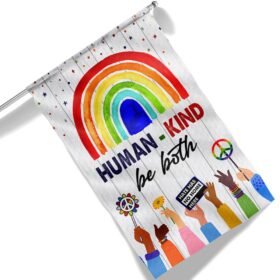Human Kind Be Both Rainbow Hippie Peace LGBT Kindness Equality Flag MLN1458F