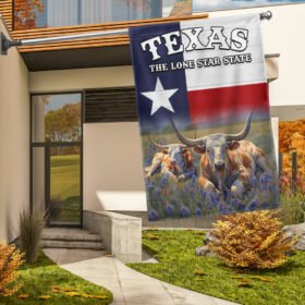 Texas Longhorn The Lone Star State Flag MLN1437F