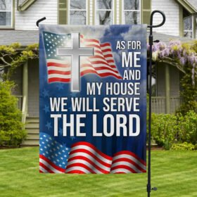 Christian Cross As For Me And My House We Will Serve The Lord Flag MLN1533F