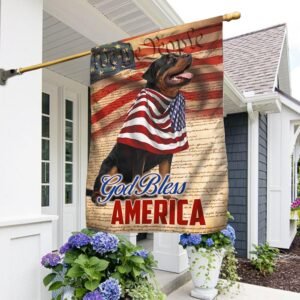 Patriotic Rottweiler Dog 4th Of July God Bless America Flag TQN1316Fv1