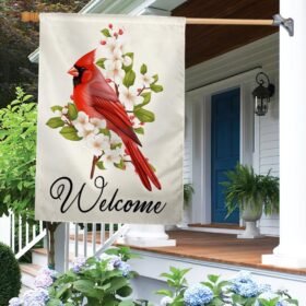 Cardinal Flower Welcome Flag TQN1370F