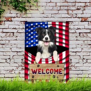 Border Collie Dog Welcome Garden Metal Sign TQN1135MSv6