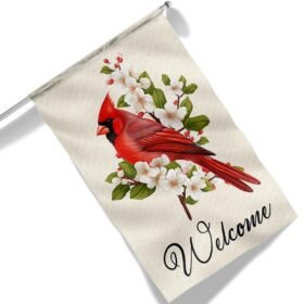 Cardinal Flower Welcome Flag TQN1370F