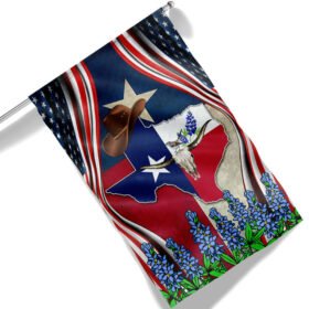 Texas Longhorn Bluebonnet Flag MLN1528F