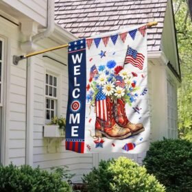 Cowgirl Boots Flower 4th of July Flag TQN1303F