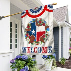 Star Texas Map Welcome Flag TQN1381F