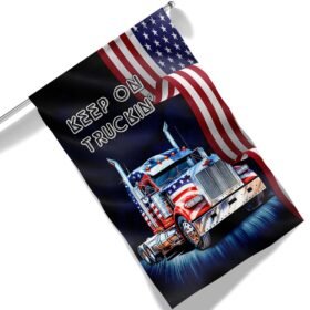Truck Trucker American Flag Keep On Truckin' MLN1448F