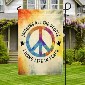 Hippie Flag Imagine All The People Living Life In Peace TQN1372F