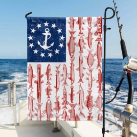 Fish Fishing American Flag MLN1586F