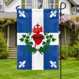 Quebec Sacred Heart Catholic Flag TQN262F