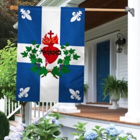 Quebec Sacred Heart Catholic Flag TQN262F