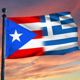 Puerto Rican And Greek  Grommet Flag TQN1411GF