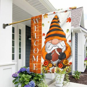 Welcome  Fall and Football Gnome Thanksgiving Flag TQN1540F