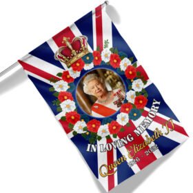 In Loving Memory Queen Elizabeth II Union Jack Flag MLN1653F