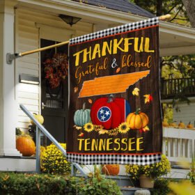 Tennessee State Fall Flag Thanksgiving Thankful Grateful And Blessed TQN446Fv4
