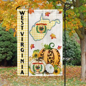 West Virginia State Fall Thanksgiving Pumpkins Flag MLN1737F