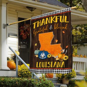 Louisiana Fall Flag Thankful Grateful and Blessed TQN446Fv7