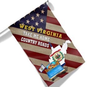 West Virginia Thanksgiving Fall Truck Take Me Home Country Roads Flag MLN1733F