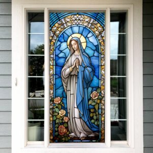 Virgin Mary Stained Glass Door Cover TQN1631D