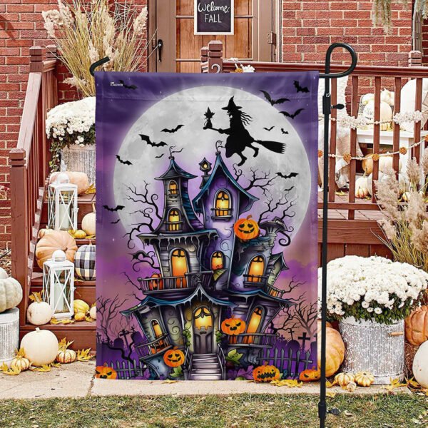 Halloween Witch Haunted House Spooky Vibes Flag TQN1678F