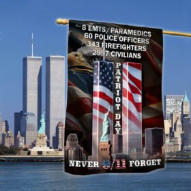 Never Forget 9/11 Patriot Day Eagle American Flag MLN1747F