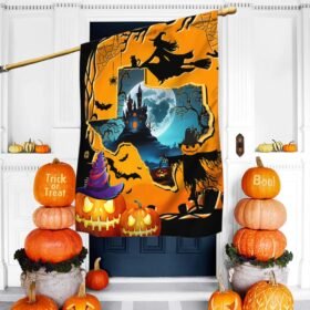 Texas Halloween Flag Spooky Pumpkins Witch TQN1612F