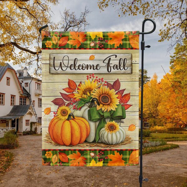 Welcome Fall Pumpkins Harvest Thanksgiving Flag MLN1707F