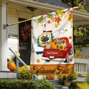 West Virginia State Welcome Fall Pumpkins Flag TQN1577F