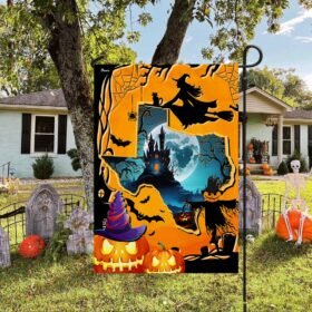 Texas Halloween Flag Spooky Pumpkins Witch TQN1612F