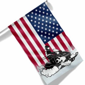 Snowmobile Patriotic American Flag MLN1934F