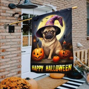 Pug Dog Happy Halloween Flag TQN1783F