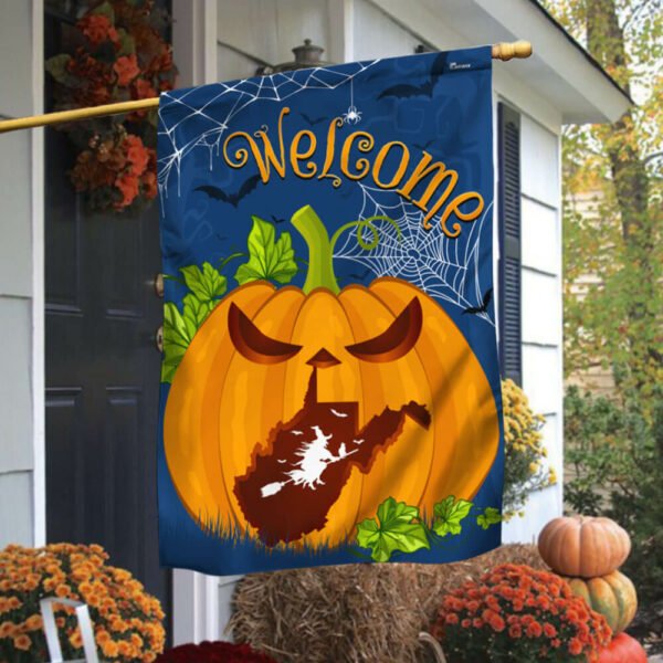 Welcome West Virginia Pumpkins Halloween Flag TPT1144Fv1