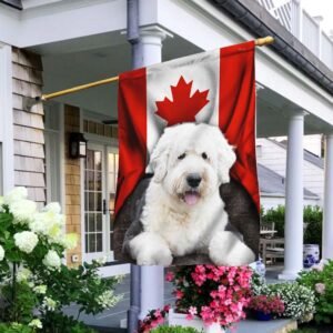 Old English Sheepdog Dog Patriot Canadian Flag TPT1158F