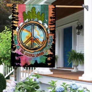 Hippie, Imagine All The People Living Life In Peace Hippie Flag TPT1175F