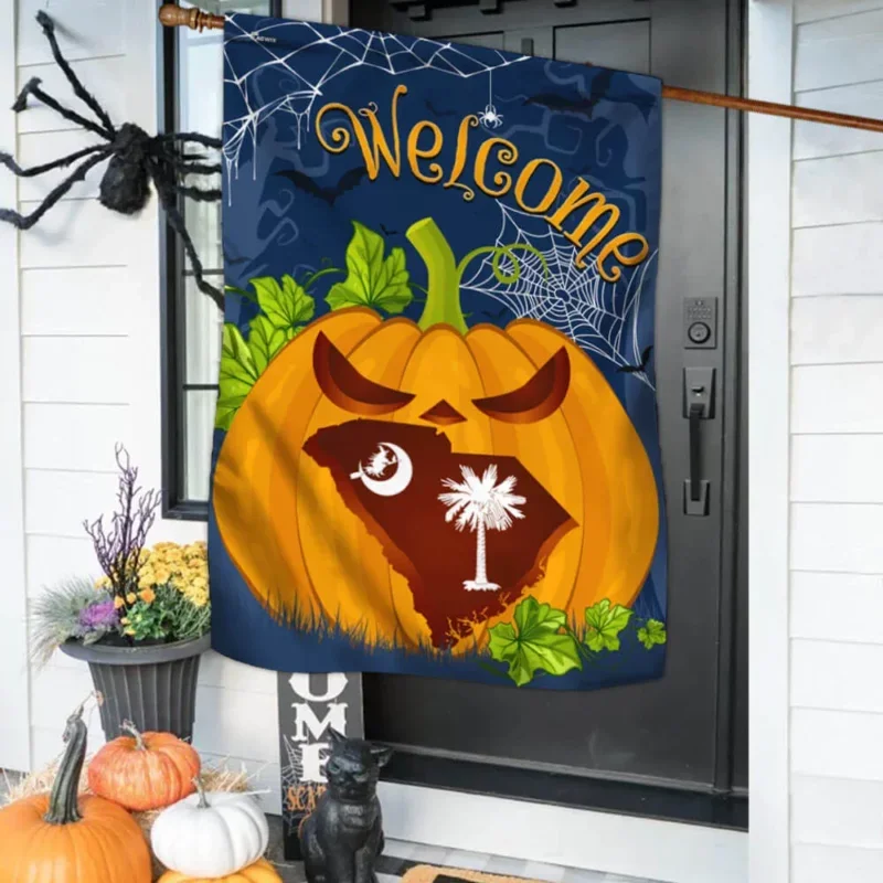 Welcome South Carolina Pumpkins Halloween Flag TPT1144F