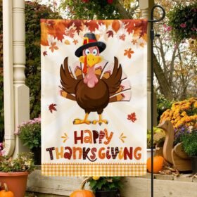 Happy Thanksgiving Turkey Fall Flag TQN1806F