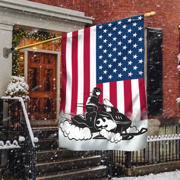 Snowmobile Patriotic American Flag MLN1934F