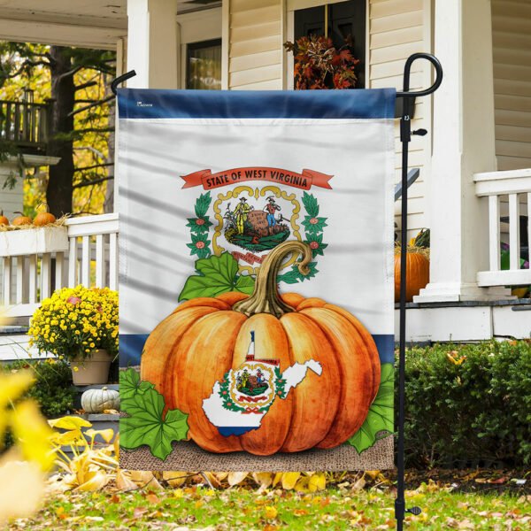 West Virginia Fall Halloween Thanksgiving Pumpkin Flag TQN1616Fv2