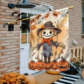 Spooky Scarecrow Fall Halloween Pumpkin Flag TQN1746F