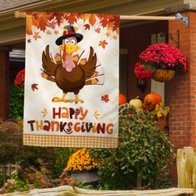 Happy Thanksgiving Turkey Fall Flag TQN1806F